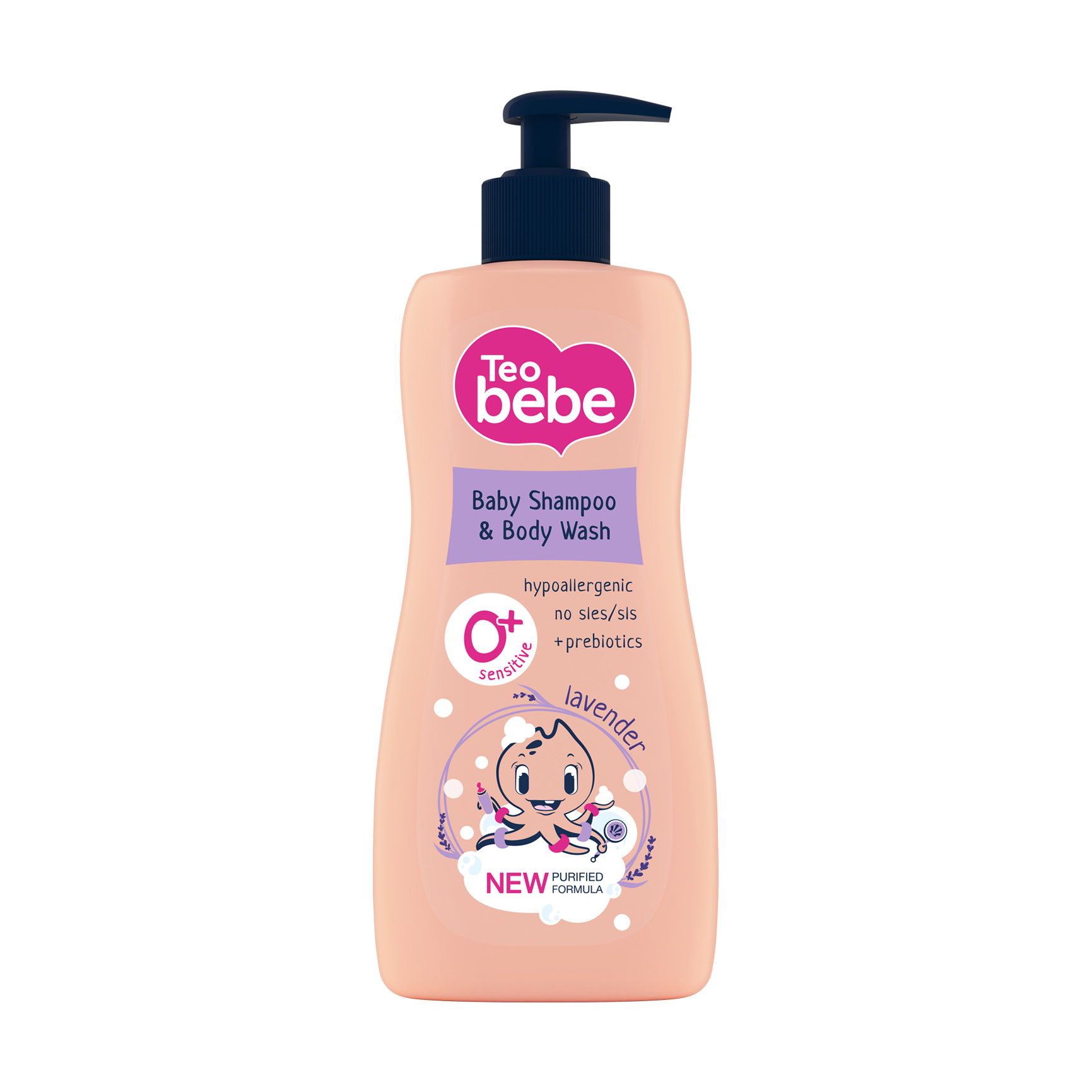 Дитячий шампунь-гель для душу Teo Bebe Lavender, 400 мл